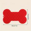 1PC Silicone Dog Lick Mat - Bone-Shaped Non-Slip Slow Feeder Pet Treat Pad, for Small To Medium Pets Anxiety Reduction