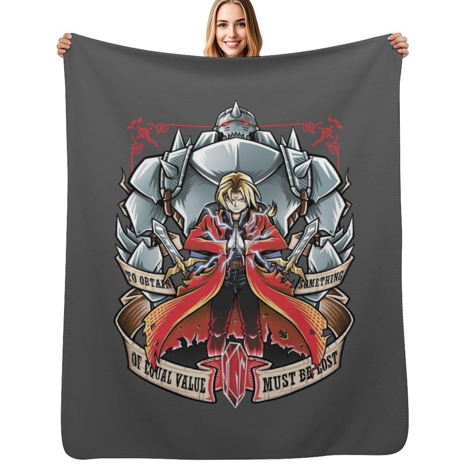 Brotherhood FullMetal Alchemist Throw Blanket Stain Resistant Cozy Warm Blanket 102x76cm(40x30in)