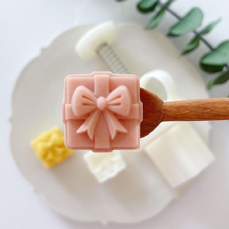 Mung Bean Cake Mold Moon Cake Mould Cookie Stamps Bows Pattern Snowskin Mooncake