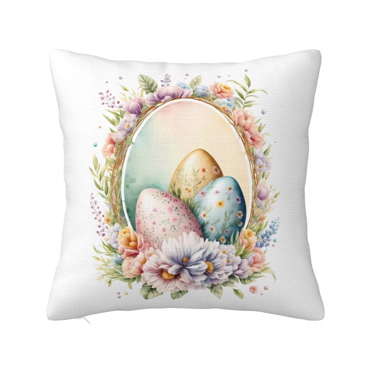 Пасхальные яйца Наволочка Красочная Винтажная Наволочка Для Дивана Домашнее Украшение Наволочка Мягкие Графические Наволочки Идея Подарка 12x12Inch