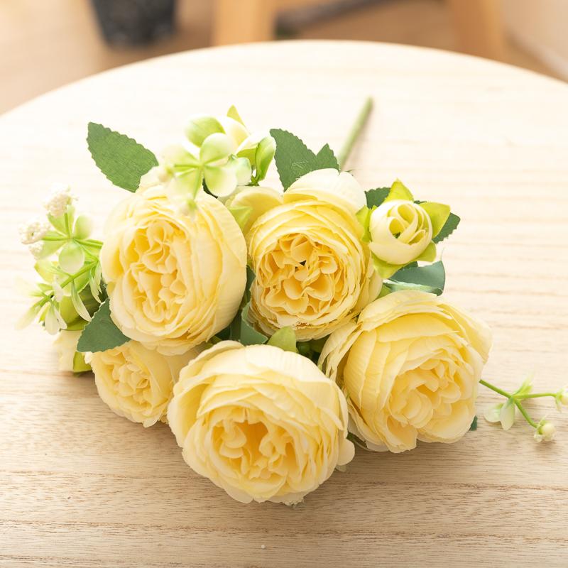 30cm Rose Artificial Flower for Decoration Fake Flowers Silk Peony Faux Bouquet Arrangements for Home Bridal Wedding Party Table
