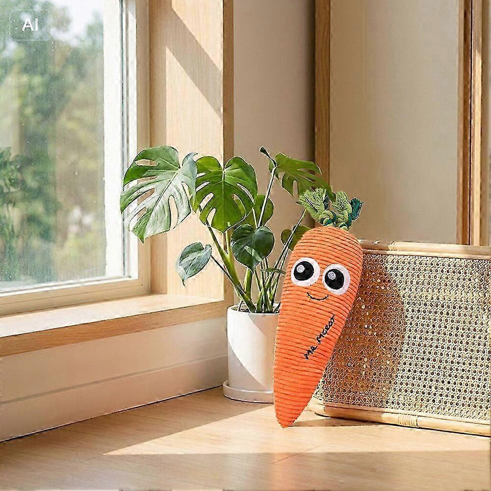 2026 Hot!! Squeaky Carrots Dog Toy Plush Realistics Carrots Design Attracts Pets Crate Training Comfort Companion