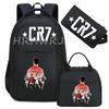 Sports CR7 Camouflage Backpacks With Lunch Bag Men&Women's Casual Canvas School Bags Simple Dual-Shoulder Bag Laptop Travel Bag