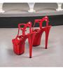 Damen Patentleder 17CM Super High Heel Sandalen Sexy Dünner Absatz Plateau Offene Zehenpartie Slip-On Mules Sommerschuhe LFD-181-41