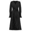 Women's Long Sleeved Solid Color High Round Large Swing Dress Slim Fit Long Dress