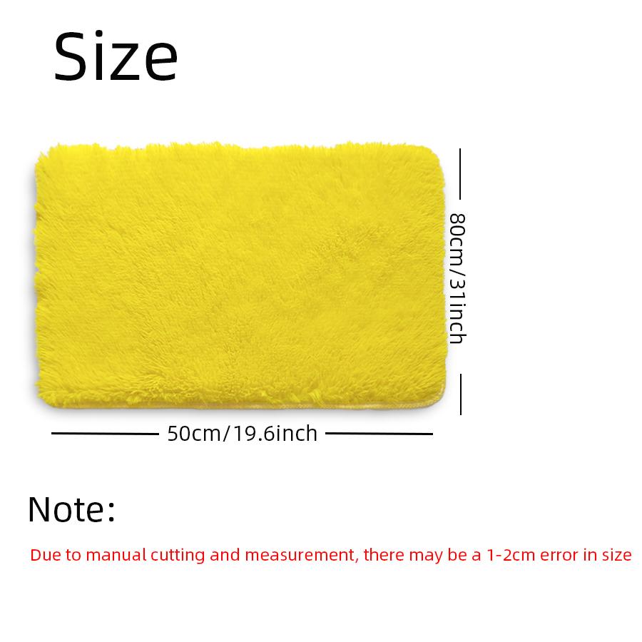 1ks 50x80cm plyšová podložka žlutá Měkká chmýřovitá načechraná koupelnová předložka Koberec u postele na chodbu, ložnici, toaletu