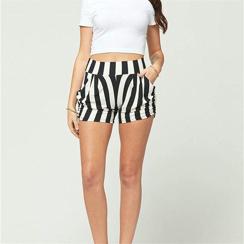 Stylish Women Summer High Waist Casual Shorts Featuring Pleated Design And Soft Material With Pockets