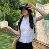 Korean style spicy girl pink pleated loose slimming lapelle shirt, lazy style simple versatile shirt for women, summer top