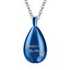 Teardrop Cremation Jewelry Ash Pendant Keepsake Urn Necklace for Women and Men, Mini Keepsake Urn Memorial Ashes Jewelry - Always In My Heart