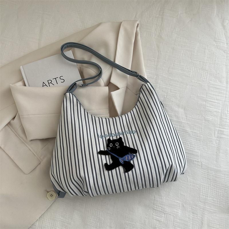 

Новая нишевая дизайнерская сумка-тоут большой вместимости женская сумка через плечо на осень 2024 года, модная сумка через плечо с косой фактурой синий