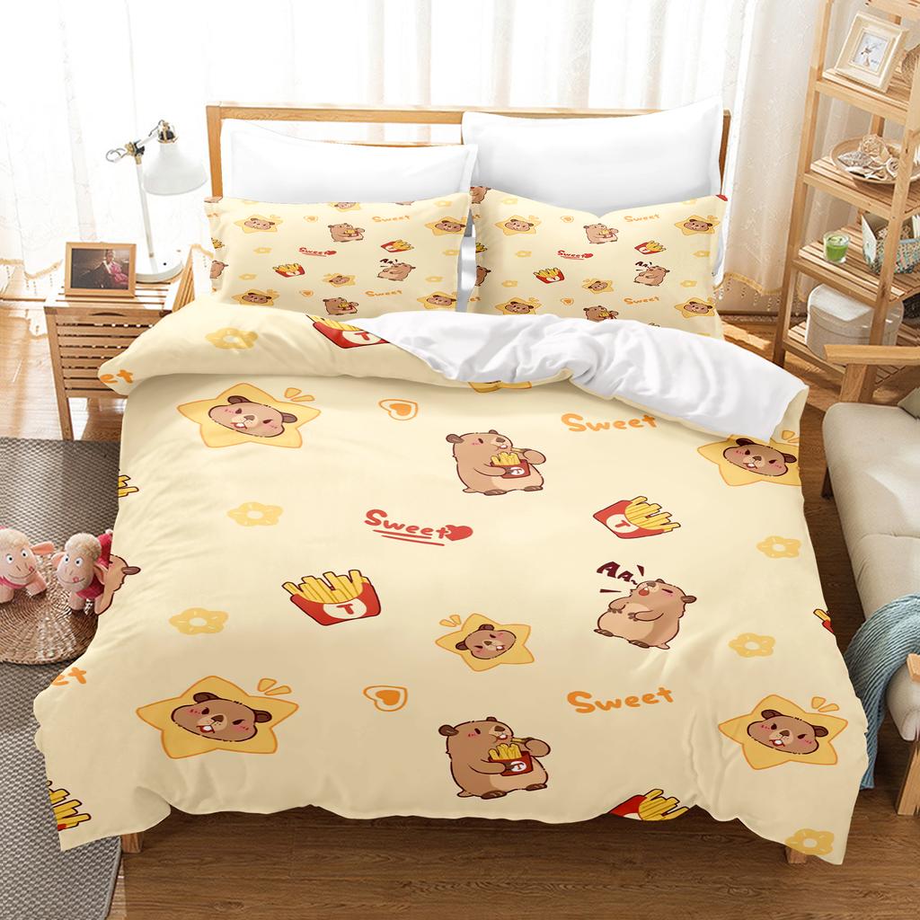 Kapibala Duvet Cover Set Comforter Bedding 3D Children'S Bedding Set 3-Piece King Size