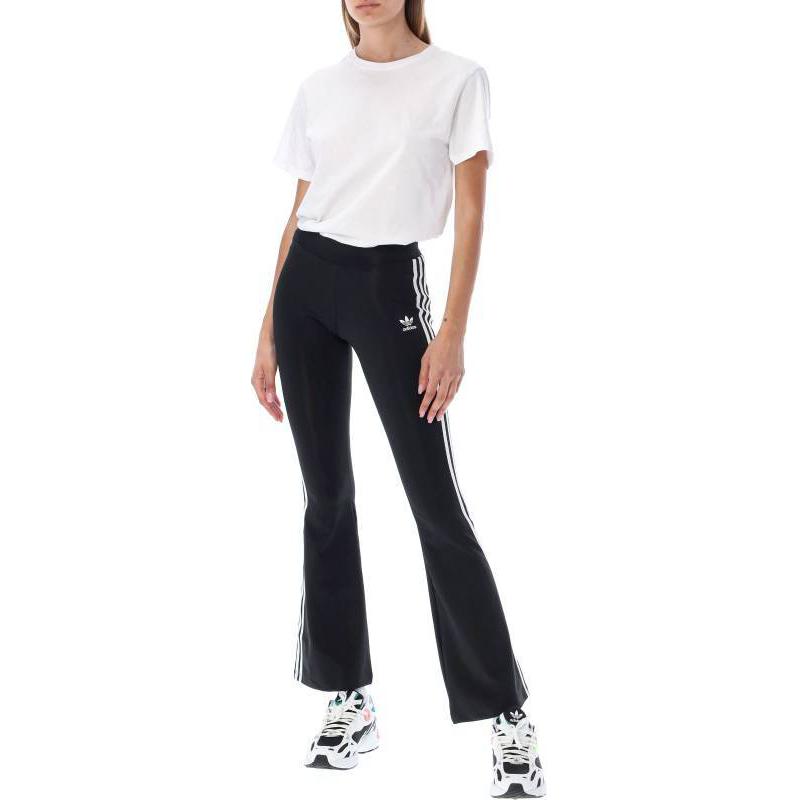 Adidas Originals Logo Striped Elastic Casual Pants Women Bottoms Black HM2139