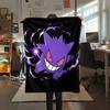Purple Gengar Pattern Flannel Blanket, High Quality Comfortable for All Seasons, Home Decor, Warmth and Comfort, Perfect for Gifts.
