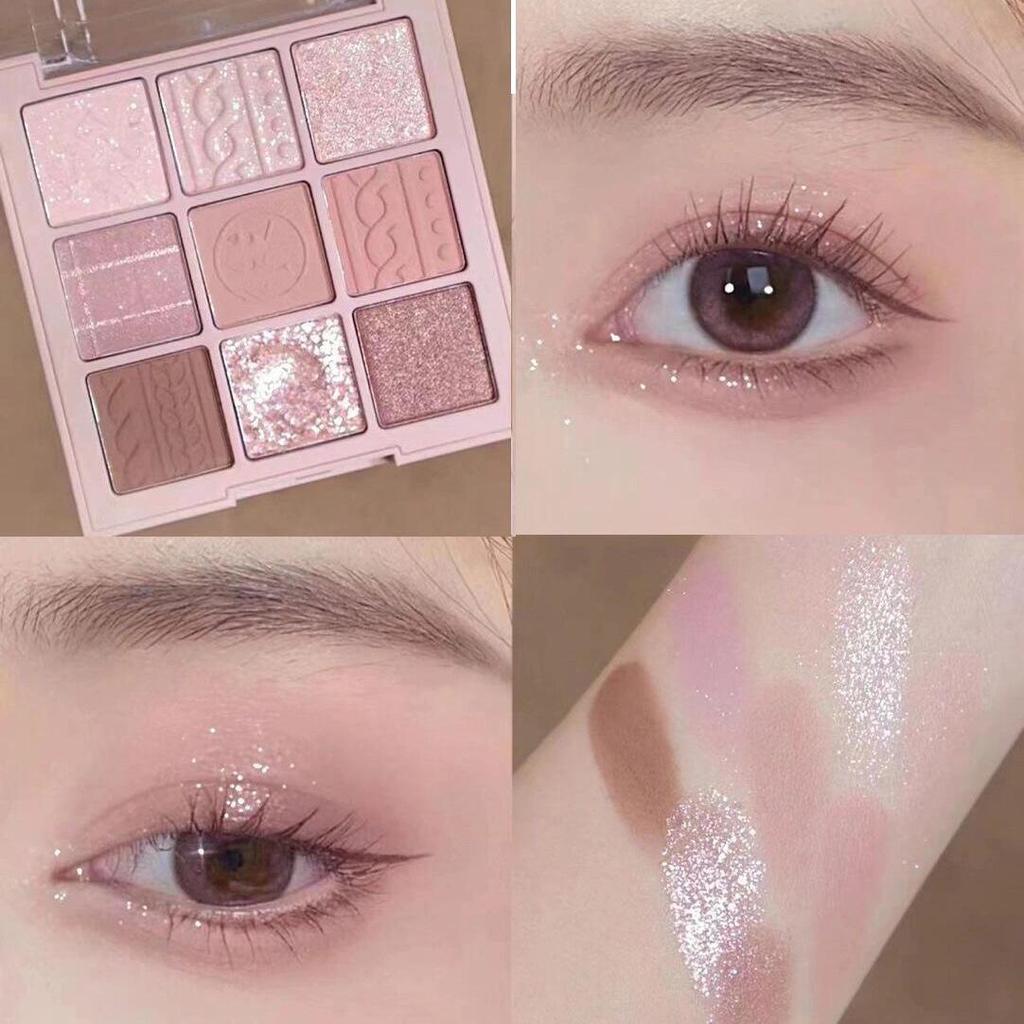 Neunfarbige wasserfeste matte & glitzernde Lidschattenpalette - Lang anhaltend Schweißfest und Aufhellend.