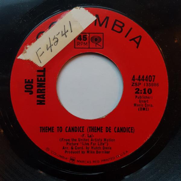 7inch Record JOE HARNELL - Theme To Candice / Spanish Eyes 444407 COLUMBIA US Pop Used