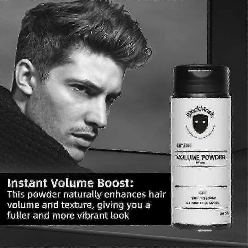 BlackMask Hair Styling Powder 25-26g, Instant Volume & Texture for Effortless Hairstyles, Long-Lasting Hold for Men & Women