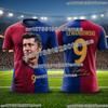 Lewandowski Fan Commemorative T-shirt Mens Football Print Pattern Jersey Daily Wear Breathable Quick Dry Kids Adult Sport Shirt