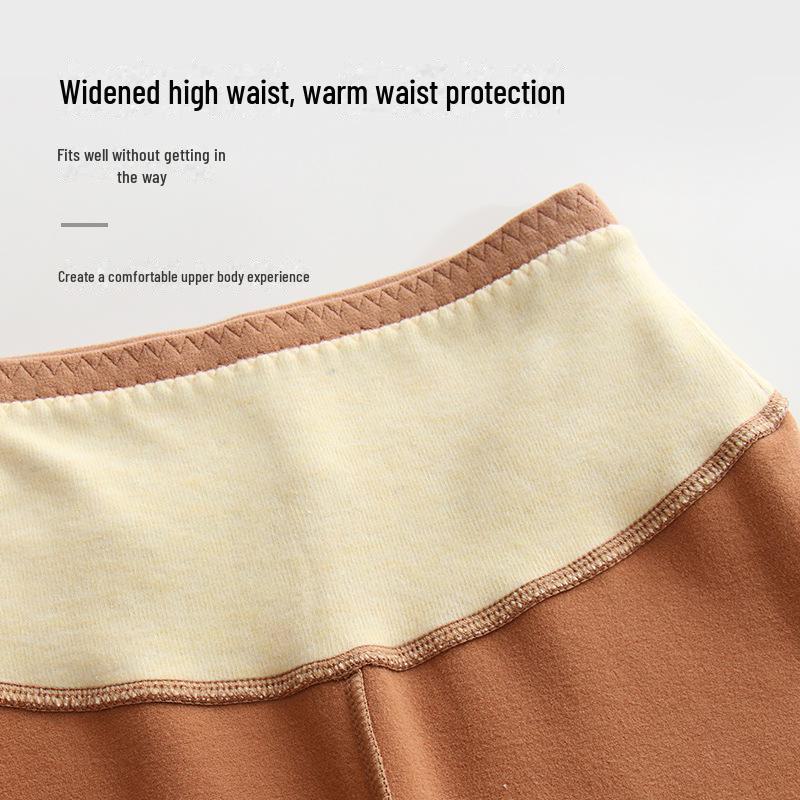 Women's Velvet-Lined High Waist Thermal Leggings - Warm, Thick, Knee Pad Protection for Cold Weather