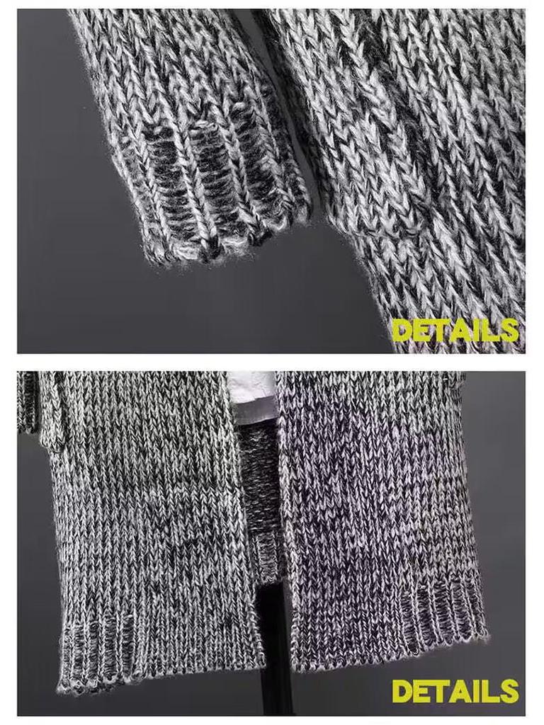 Herren Dicker Winter Kapuzen Strick Cardigan Mantel