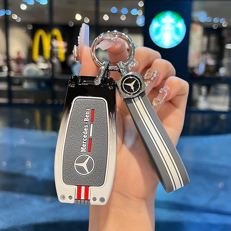 Car Sticker New Style Car Key Case Cover Holder Shell Fob For Mercedes Benz A C E S G Class GLC CLE CLA GLB GLS W177 W205 W213 W
