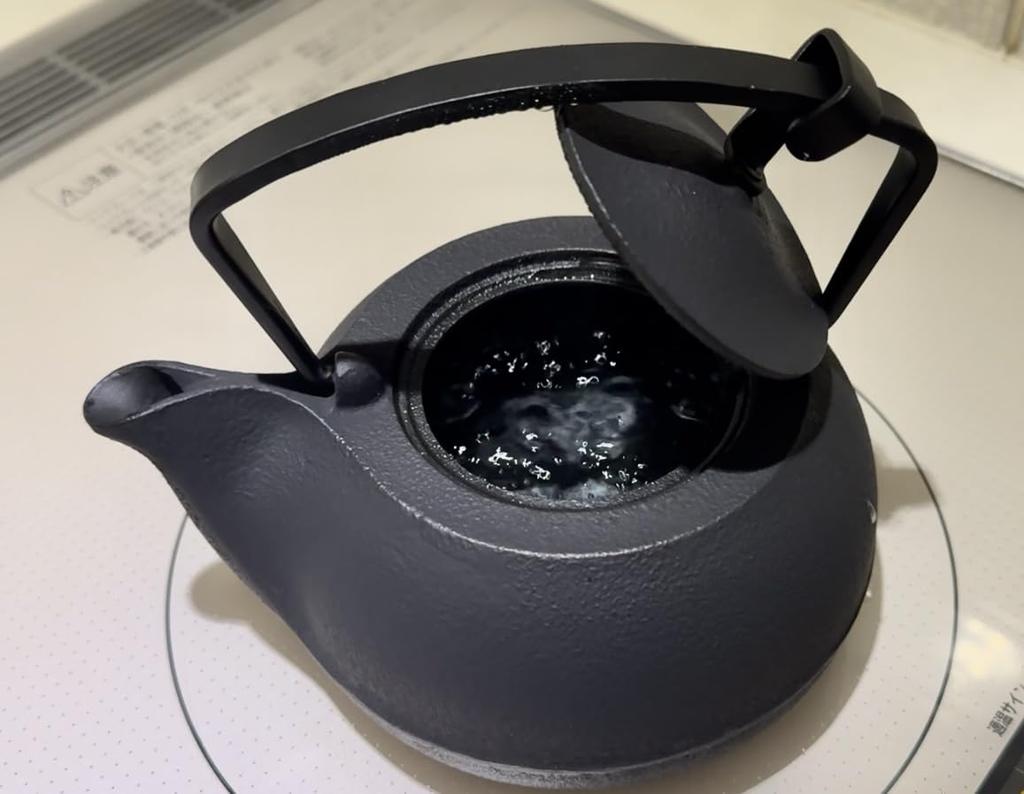 Nanbu Iron Teapot TETSUBIN KETTLE Ichiudo Cast Iron Compatible with 200V IH Cooktops [0.7L Kettle] (Black Finish)