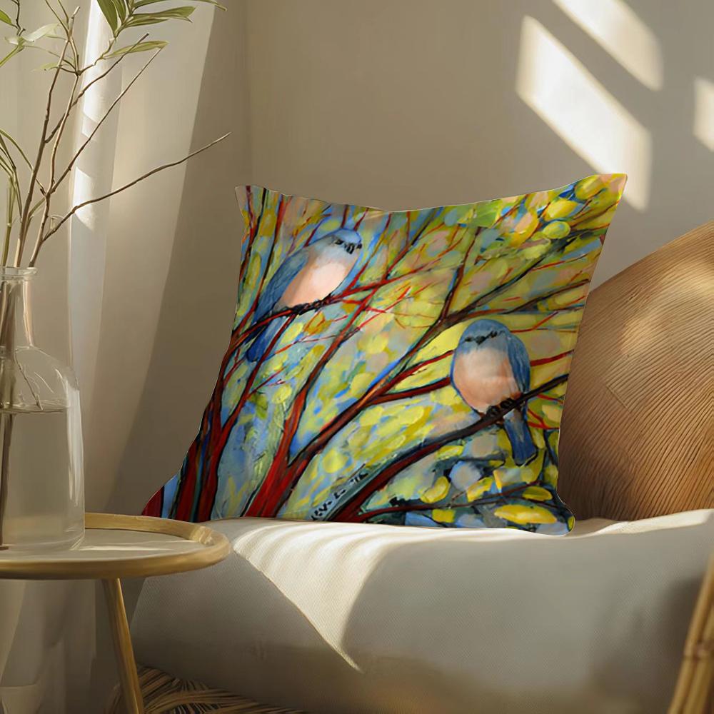 Abstract Paint Colorful Cushion Cover Soft Short Plush Pillow Cover Smooth Cozy Texture Aesthetic Cushion Case Home Decor