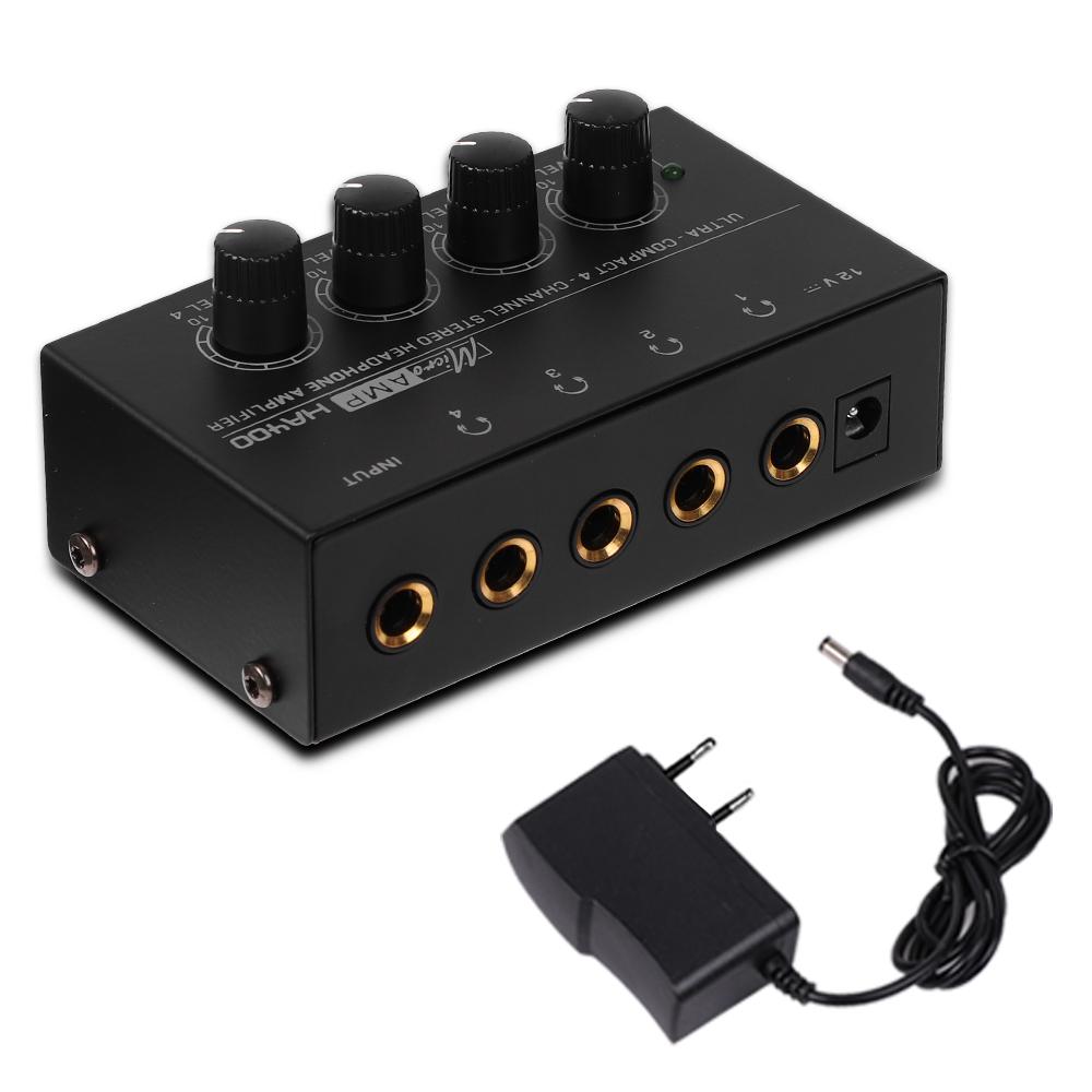 Headphone Amplifier Ultra-Compact Stereo Earphone Amplifier Audio Amplifier 4 Channels for Music 6.35MM Jack with Volume ControlGood Product