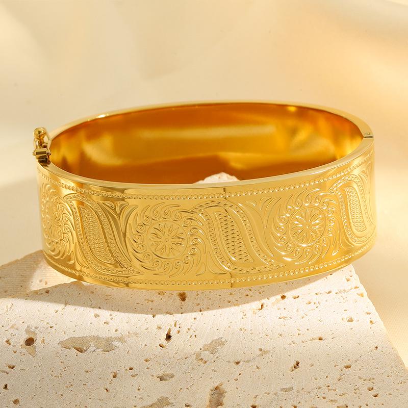 Chinese Style Closed Light Luxury Round Frosted Buddha Light Bracelet Pattern Heritage Jewelry Bracelet
