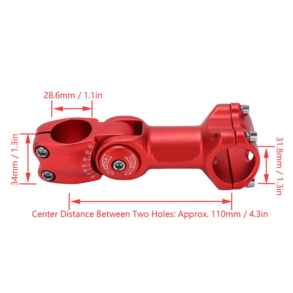 LeBycle Bike Stem 31.8x110mm 60 Degree   Mountain Bike Handlebar Stem Riser for Most