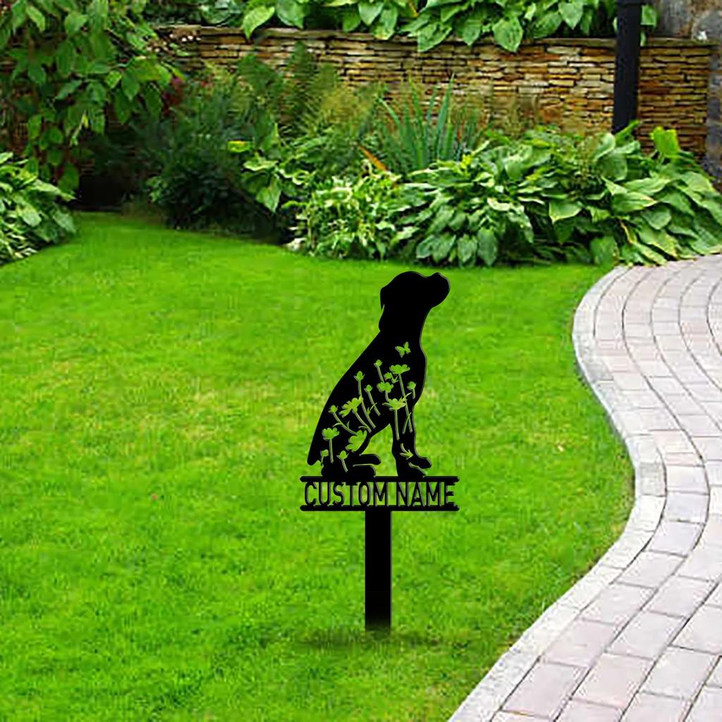 Custom Dog Memorial Garden Stake, Personalized Metal Grave Marker for Boxer, Pet Loss Sympathy Gift, Remembrance Yard Sign for Dog Lover