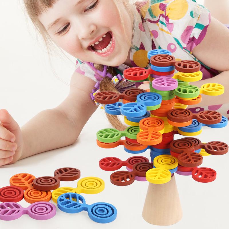 Children's Montessori Rotating Tree Blocks - Educational Toy for Fine Motor Skills