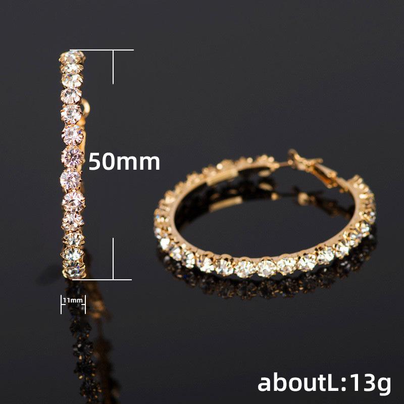 Elegant Ladies Crystal Rhinestone Earrings Women Hoop Earrings Fashion Jewelry Earrings For Women KTJ