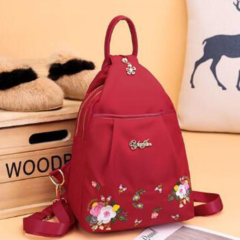 Fashion Oxford Backpack Multifunction Crossbody Bag Large Capacity Embroidery Chest Bag Waterproof Travel Bag Pack