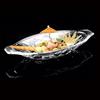 2pcs Large Size Dessert Plate Acrylic Salad Serving Bowl Boat Shaped Ice Cream Bowl  Restaurants