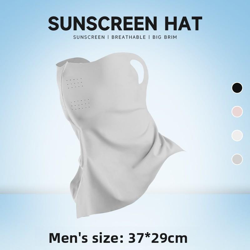 Ice silk sunscreen mask for women, UV protection mask with integrated neck protection, sunshade veil, cross-border outdoor cycling mask for men
