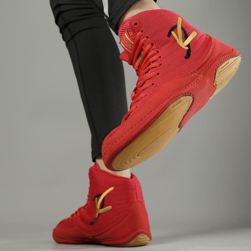 Women's Breathable Wrestling Shoes High-top Men's Boxing Shoes Free Sparring Sneakers Gym Fitness Training Shoes