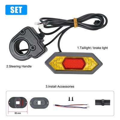 Electric Scooter Turn Signal Light Tail Lamp Brake Light with Steering Handle Compatible for Xiaomi