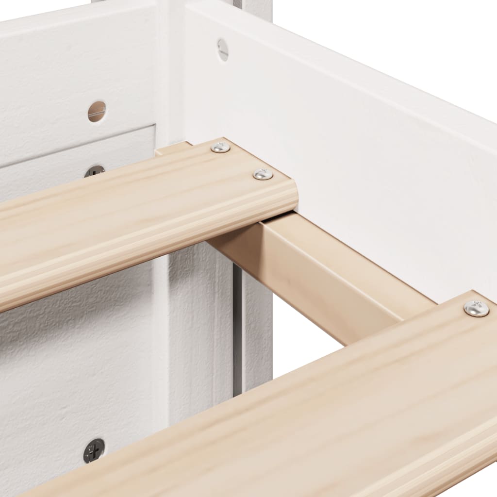 Bed Frame with Headboard Without Mattress White 90x190 Cm