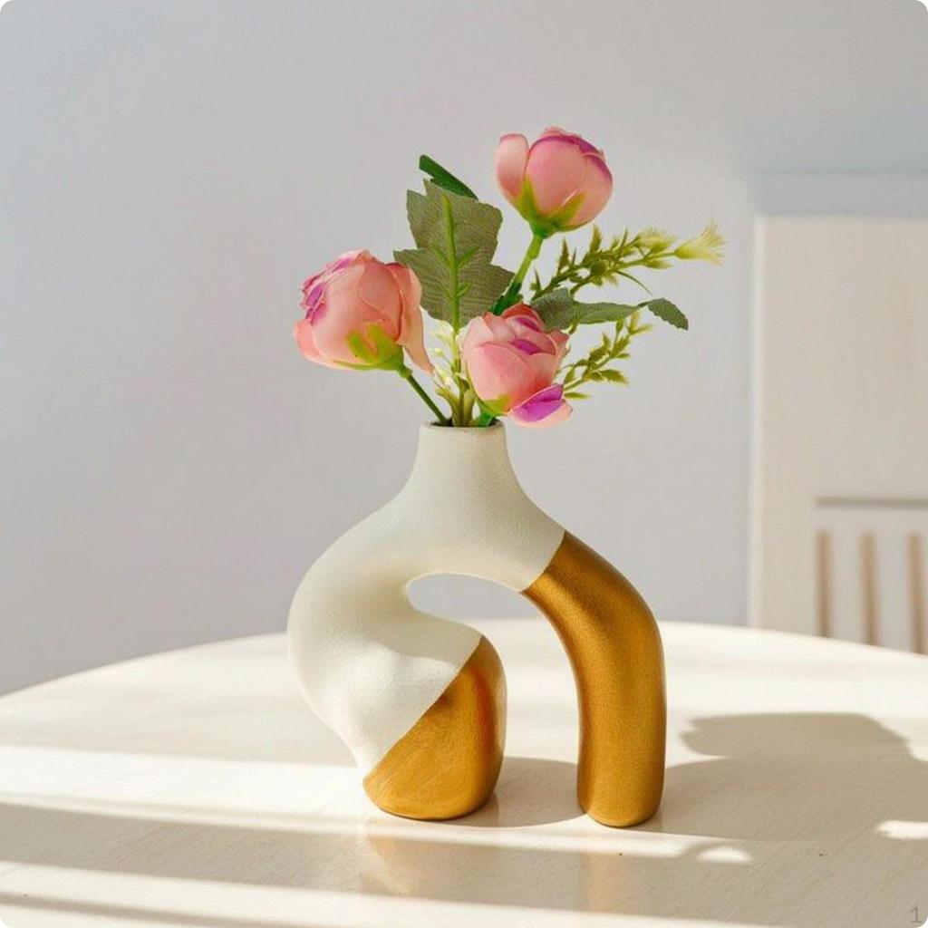 Abstract Vase Decorative Hollow Sculptural Flower Holder for Art Lovers, Living Proponents,