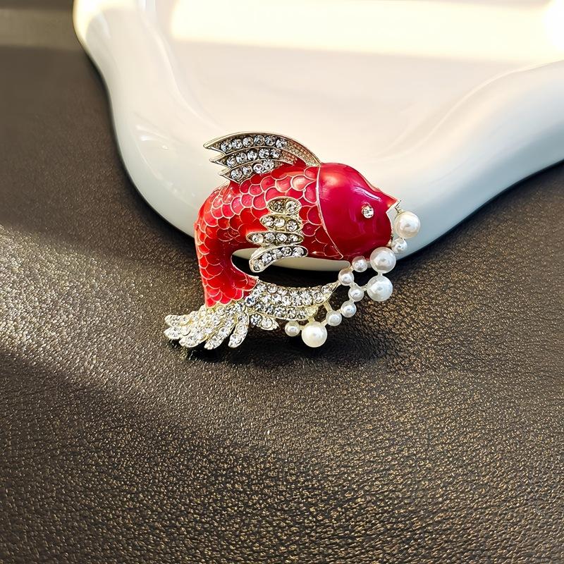 Good Luck Koi Carp Fish Leaping Dragon Gate Accessory Brooch
