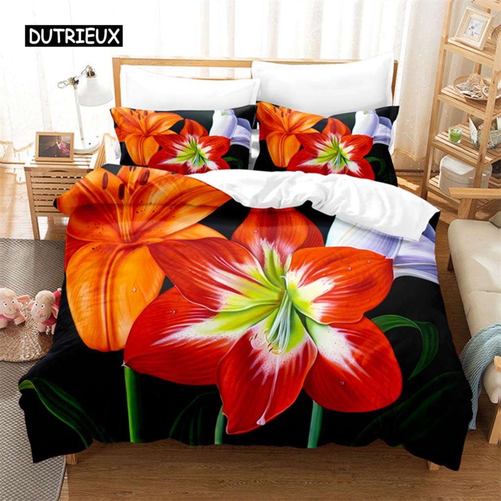Yellow Flowers Queen Size Sleep Bedding Collection Bed Cover Collection Bedding Digital Printing Bed Linen King Size Size Bed Cover Collection Bedding