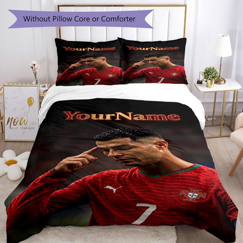 Cristiano Ronaldo 22 Customize your name Bedding Set Breathable Duvet Cover with Pillowcases Home Decoration Birthday Gift