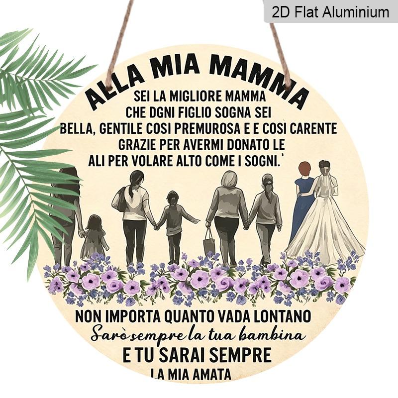 

2D Flat Retro Aluminum Wall Decorations in Various Sizes, Featuring A Rustic, Pastoral Feel and A Mother-daughter Silhouette Design. Ideal for Home 20*20cm