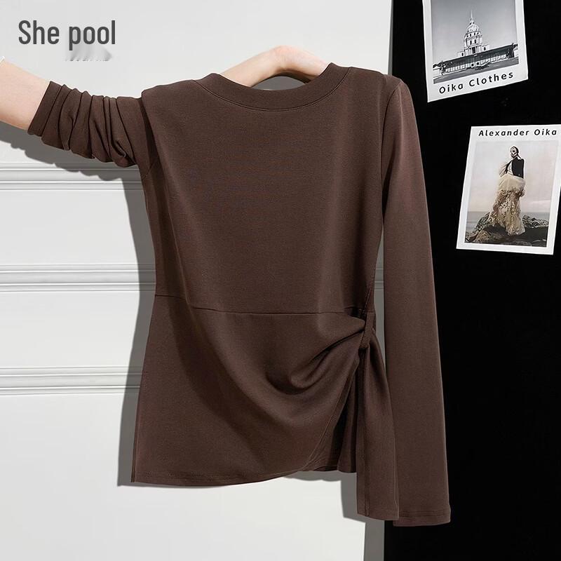 

Женская асимметричная плиссированная футболка с длинным рукавом L