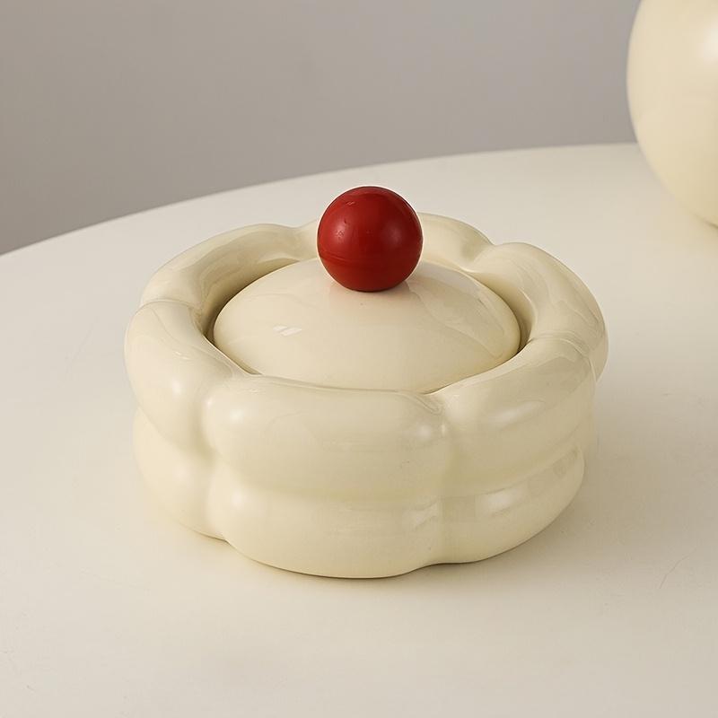 Elegant Cream Colored with Lid, Modern, Unique Design for Home and Living Room Decor,Ashtray for Living Room, Decorative Tray, Contemporary Style