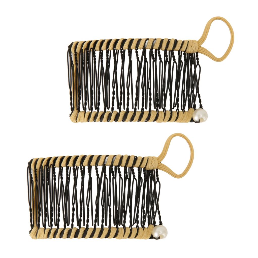 2pcs Banana Hair Clips Fashionable Stretchy Vintage Clincher Comb Tool for Women Thick Wavy Curly Hair