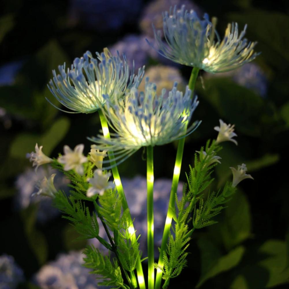 Solar-Gartenleuchten, Solar-Blumenleuchten mit leuchtenden Blumen und Stielen, Solar-LED-Außenleuchte für Gartenwege, Terrassendielen, Hofdekoration