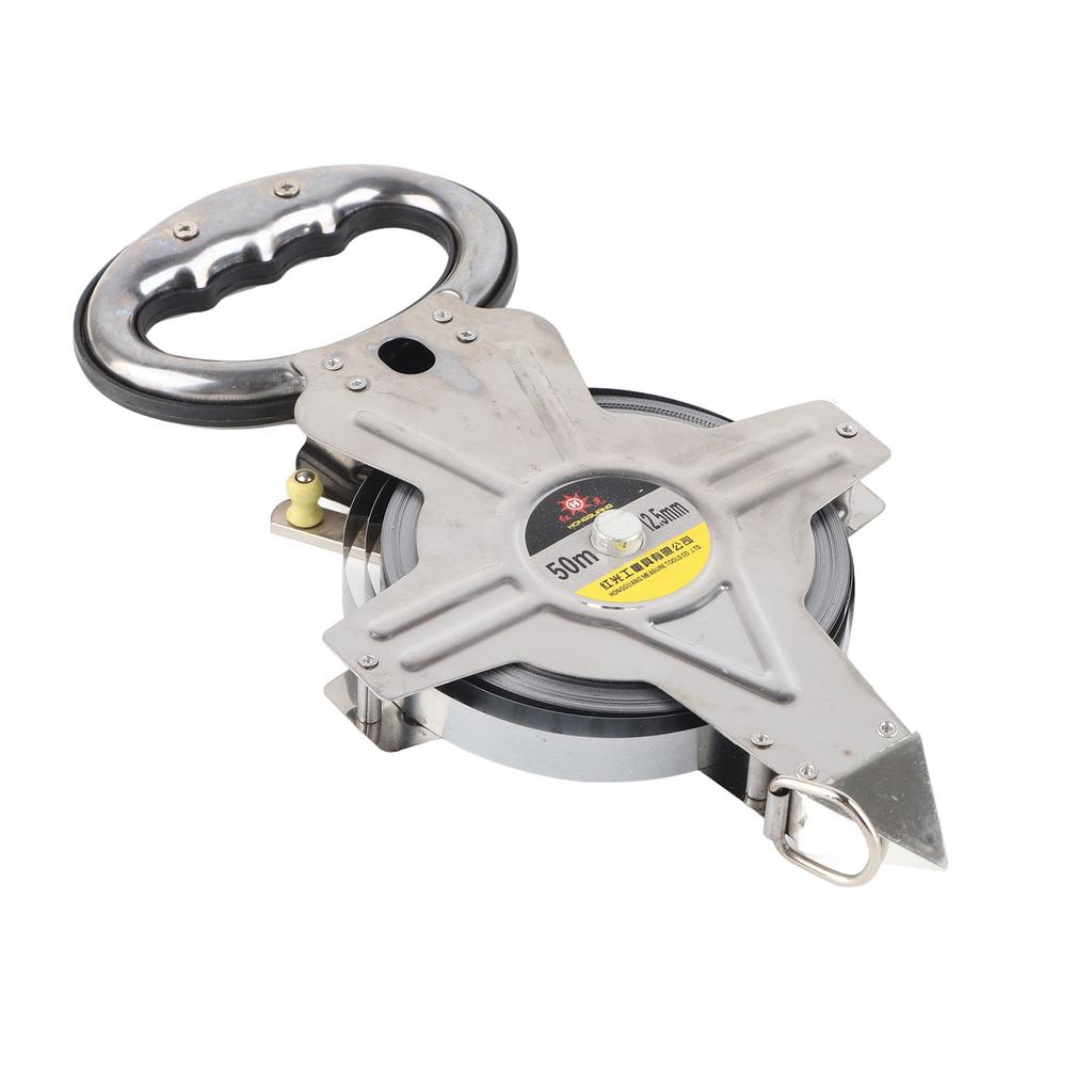 Stahlbandmaß 50m 164ft Ergonomischer Griff Tragbares Edelstahl-Maßband für Baustelle