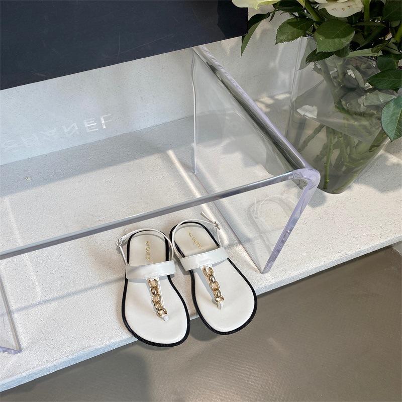 Fashion Beige Heeled Sandals Clear Shoes Slip-on Loafers Summer Women's Flip Flops Platform Soft Black Pearl Outside Elastic Band Girls
