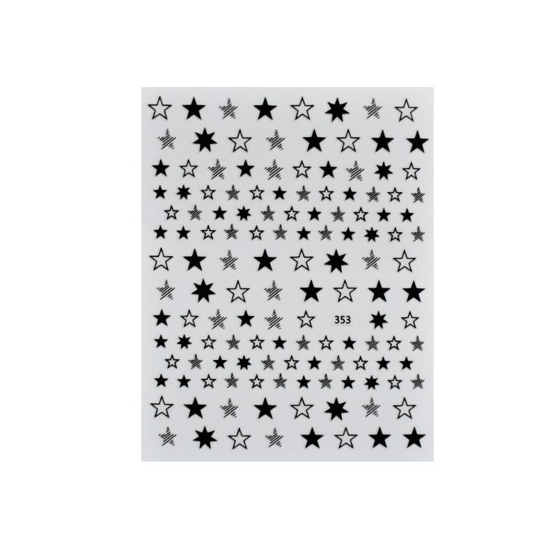 1 шт., Милые звезды, геометрия, 3D наклейки для дизайна ногтей, золотые украшения, самоклеящиеся слайдеры, аксессуары для маникюра
